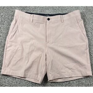 NEW VRST Mens Flat Front Long Drive Chino 7" Golf Shorts Pink Rose Size 40
